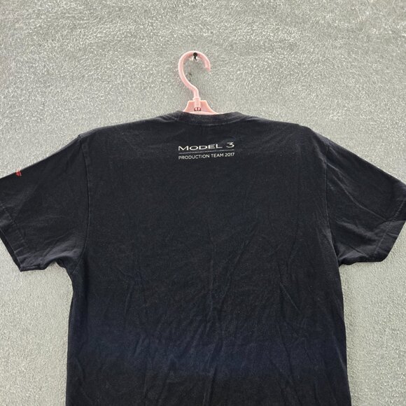 Tesla Men Shirt S Black Model 3 Logo Short Sleeve - Picture 4 of 7